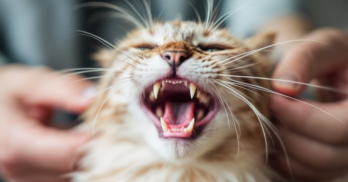 Veterinarian examining a cat's mouth, illustrating feline gingivostomatitis dental treatment and oral health care