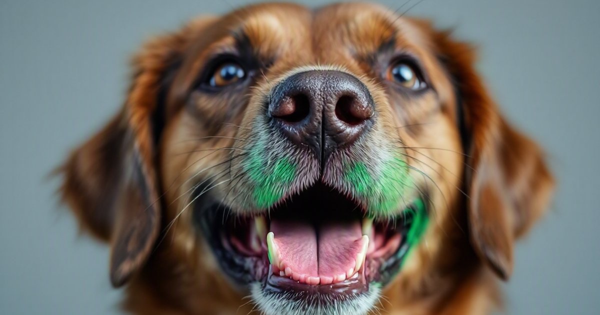 Veterinarian examining a dog's teeth for early gum disease using oral microbiome analysis, canine dental health