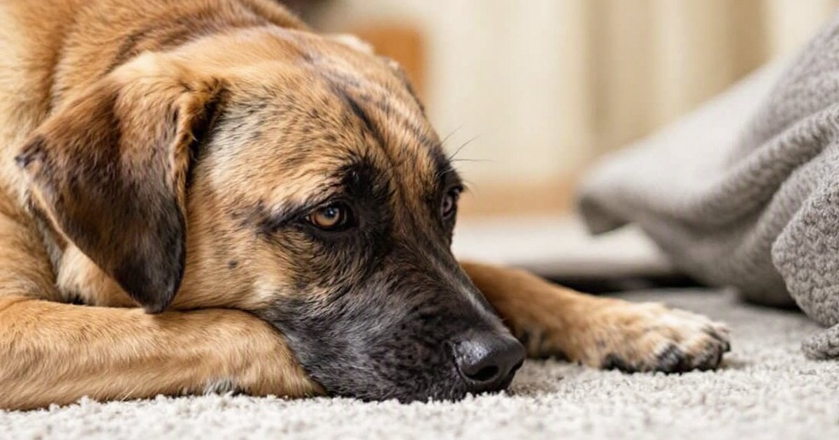 Veterinarian examining a dog in a clinic, investigating signs of infectious disease transmission from a human household member