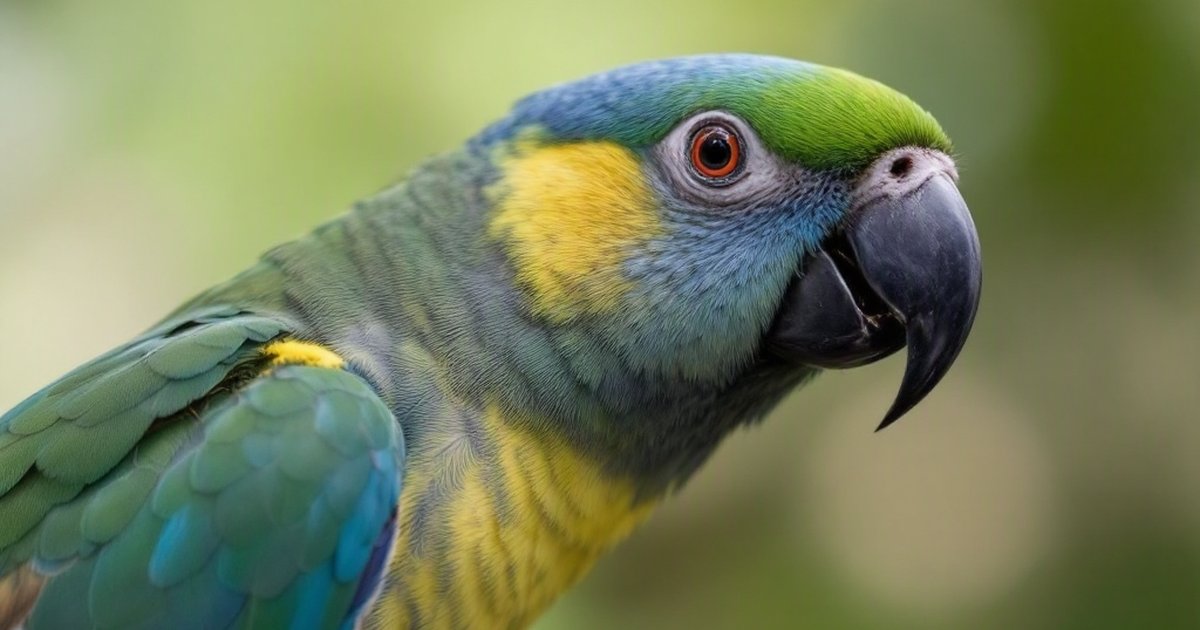 Colorful captive parrot perched in an enclosure, representing parrot bornavirus risk and avian biosecurity for pet bird owners