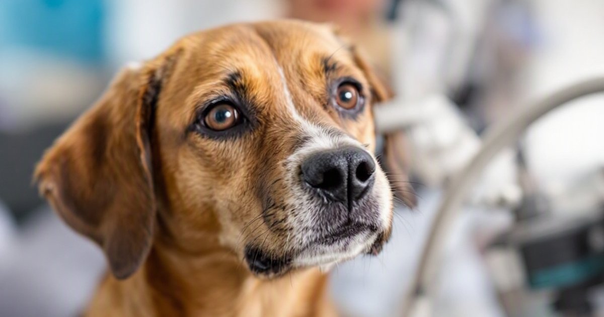 Close-up of a dog's eye with cloudiness on the cornea, illustrating corneal ulcer progression in dogs