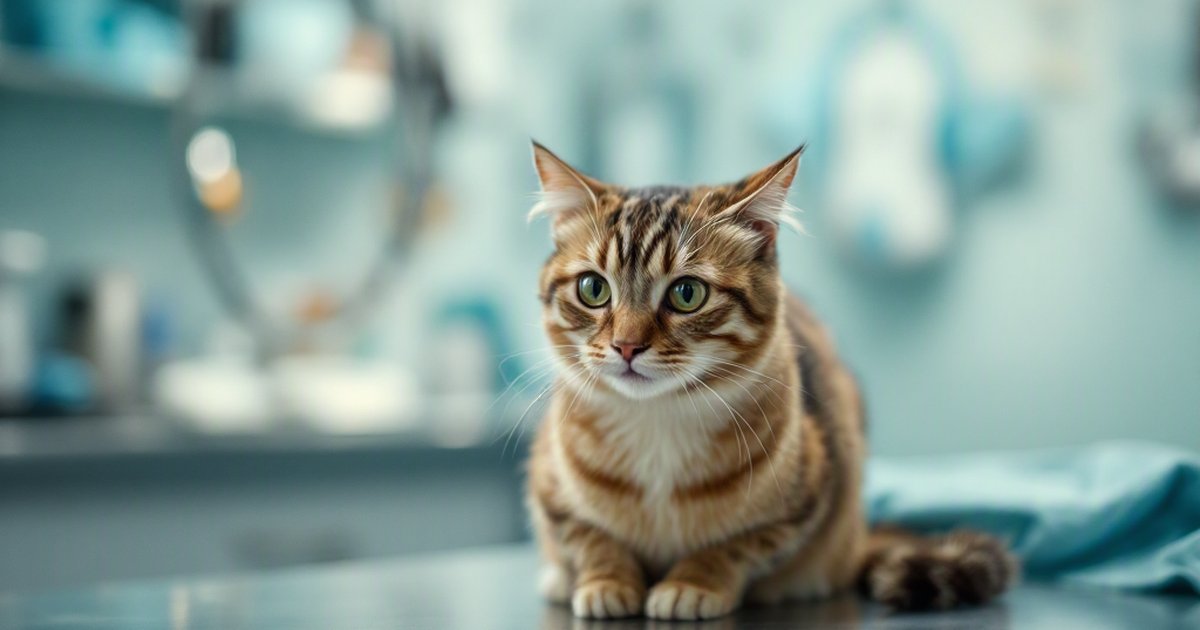 A cat resting comfortably after spay surgery, representing advances in feline surgical safety and infection prevention