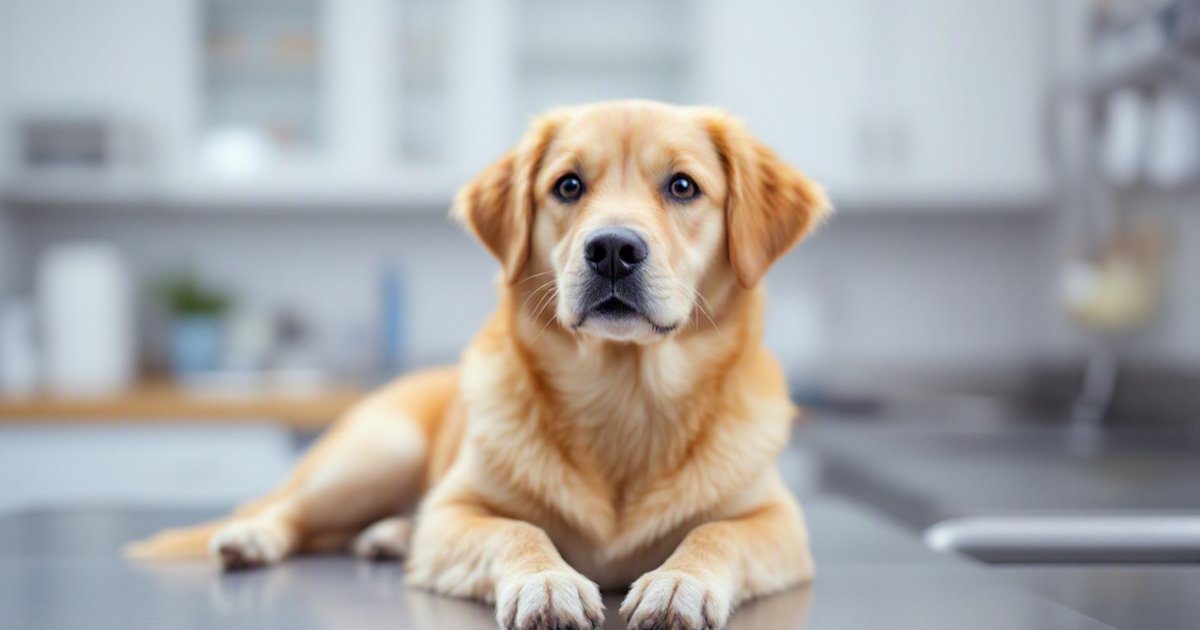 A dog resting after TPLO knee surgery, illustrating how reported complication rates in canine orthopedic procedures can vary