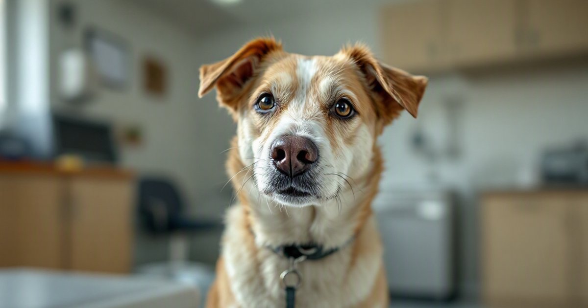 Veterinarian calmly examining a dog during a routine checkup, representing dog aggression prevention and training
