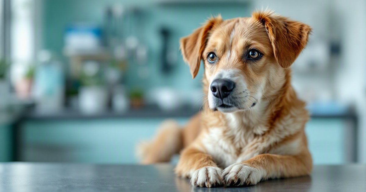 Veterinarian examining a dog's inflamed skin lump, representing ringworm fungal infection misidentified as bacterial disease